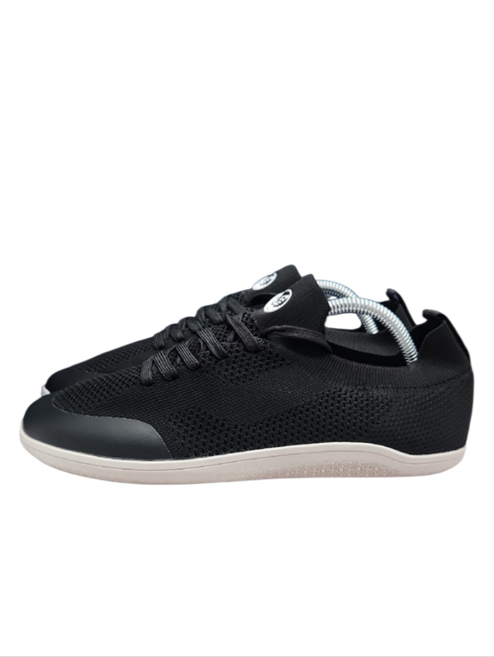 Women's Black Knit Sneakers with White Sole